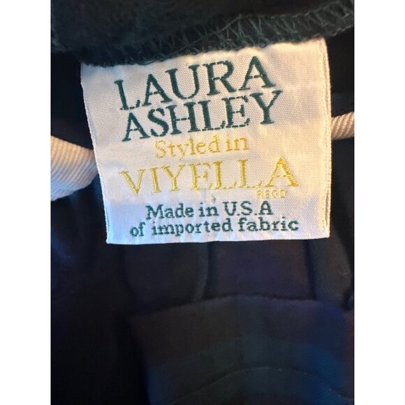 Vintage 80s Laura Ashley Girls Plaid Dress Size 5/6 Cotton Wool Blend - Picture 3 of 5